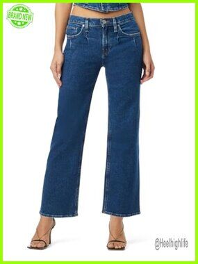 High Rise Wide Leg Pleated Front Jeans Non-Stretch Denim Casual
